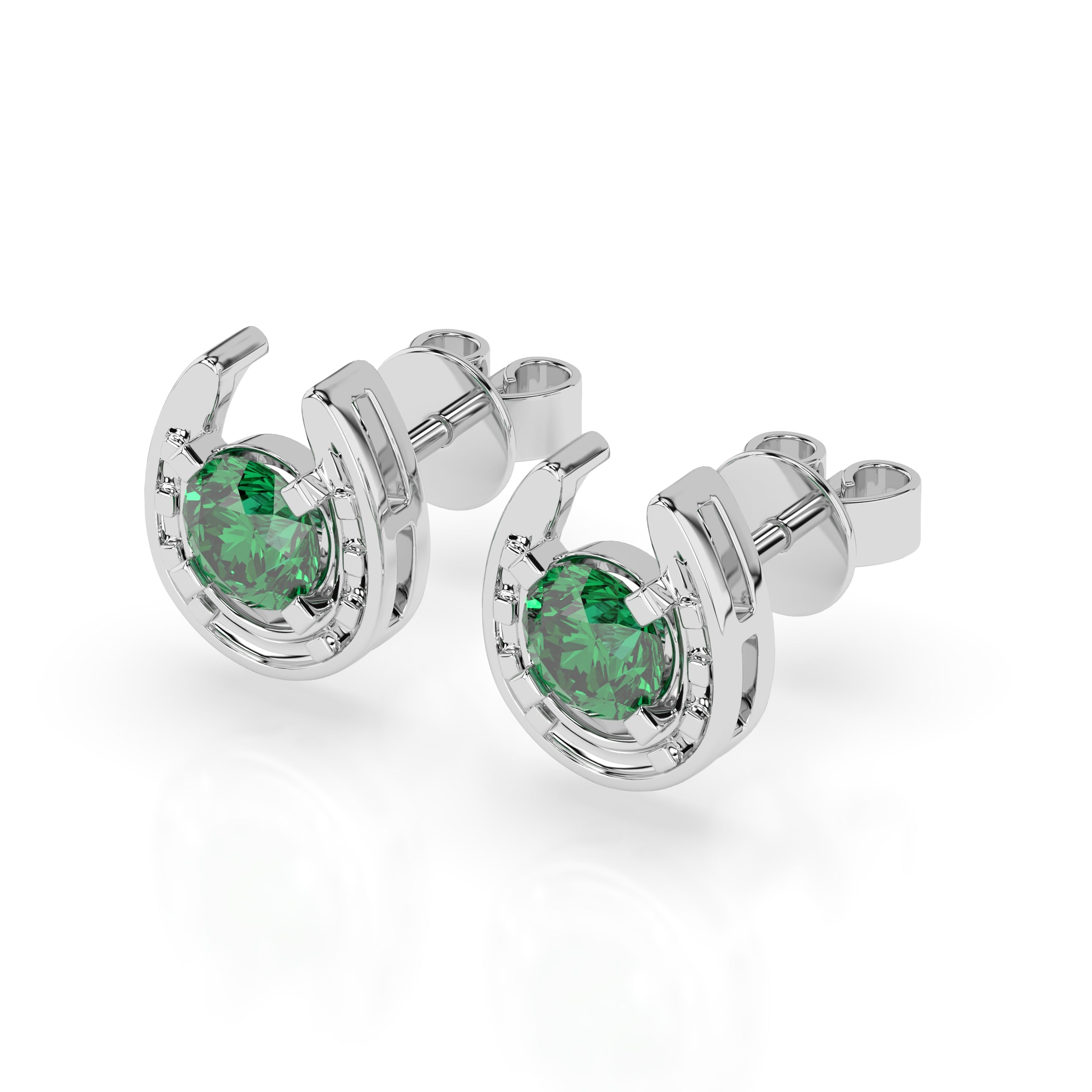 Horseshoe Birthstone Earrings