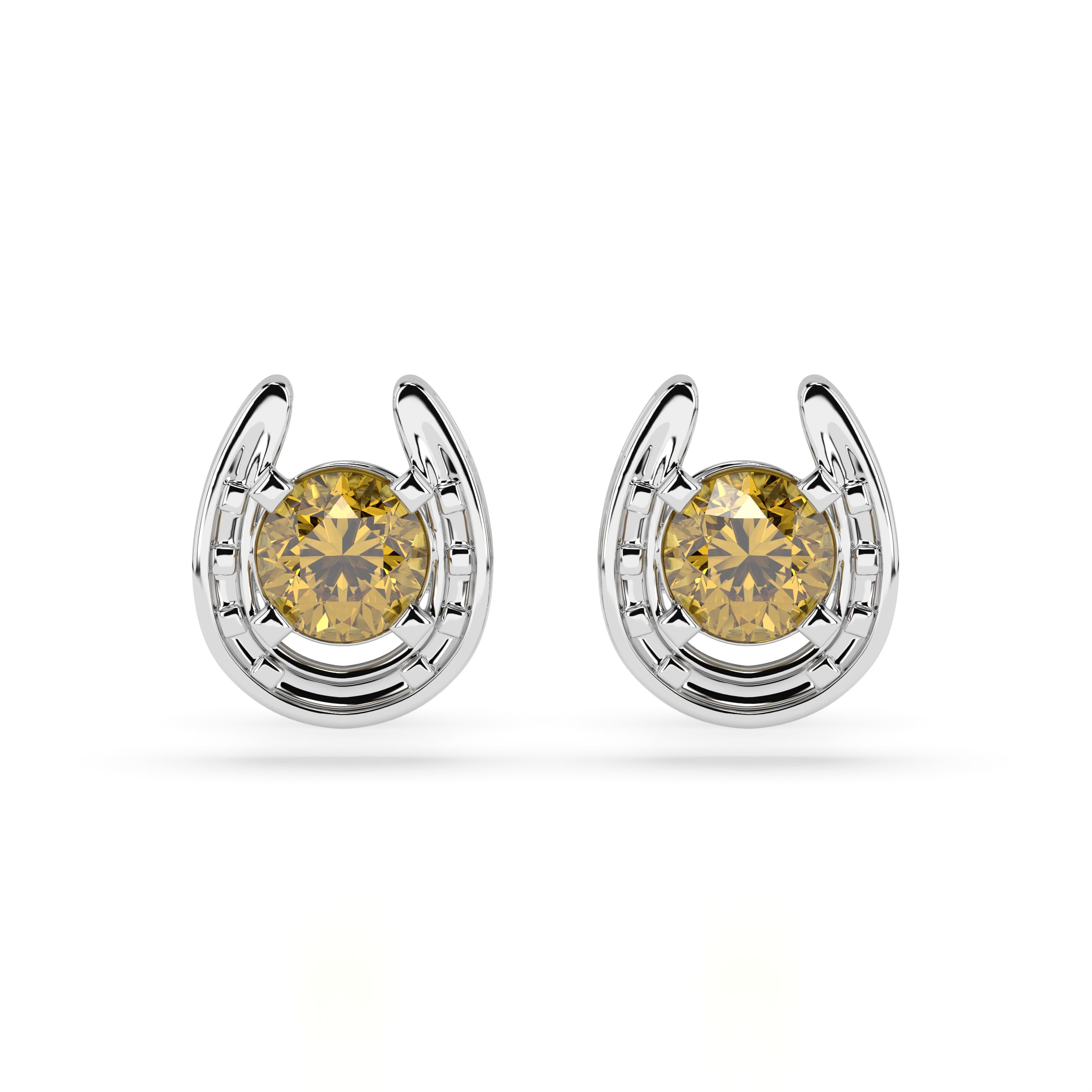 Horseshoe Birthstone Earrings