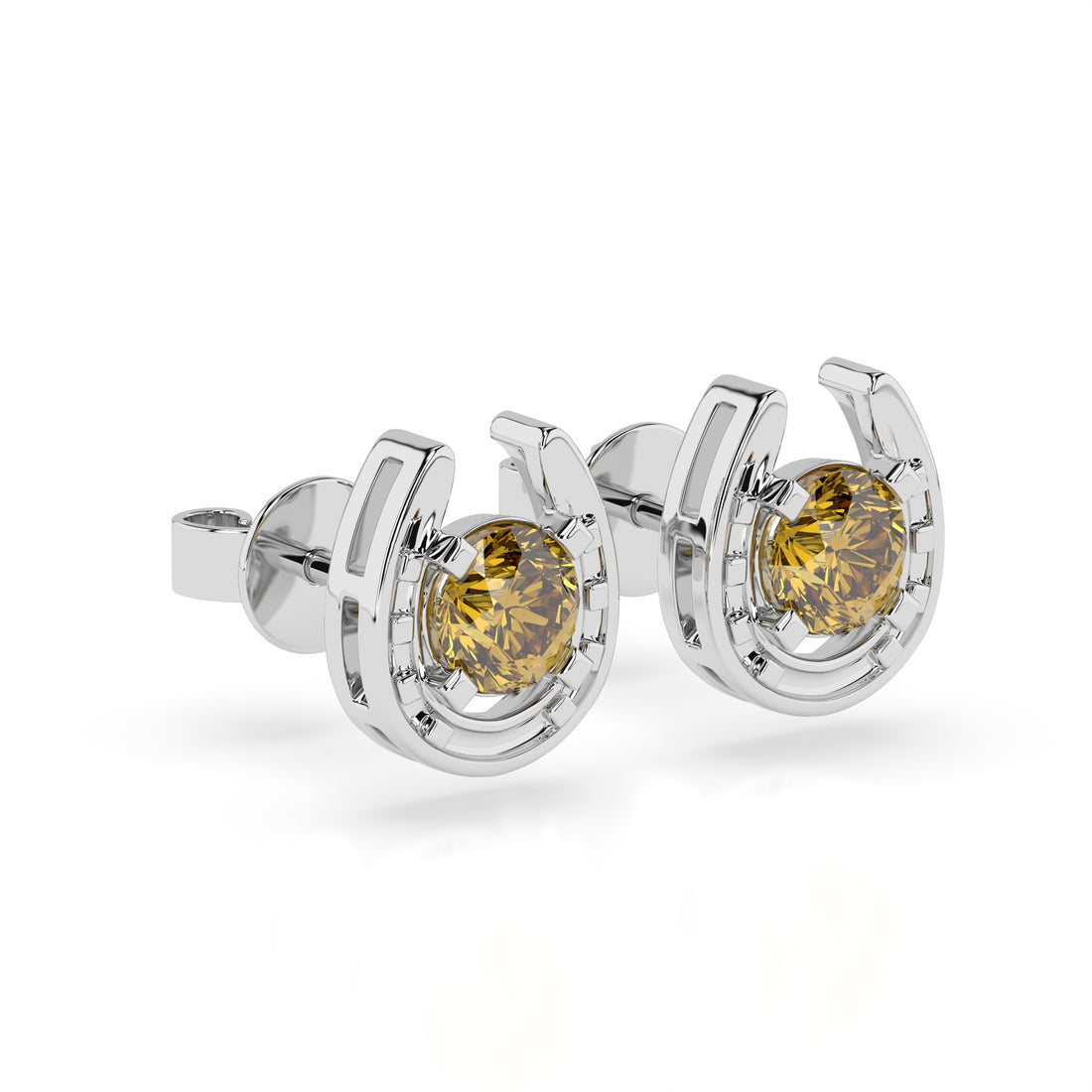 Horseshoe Birthstone Earrings