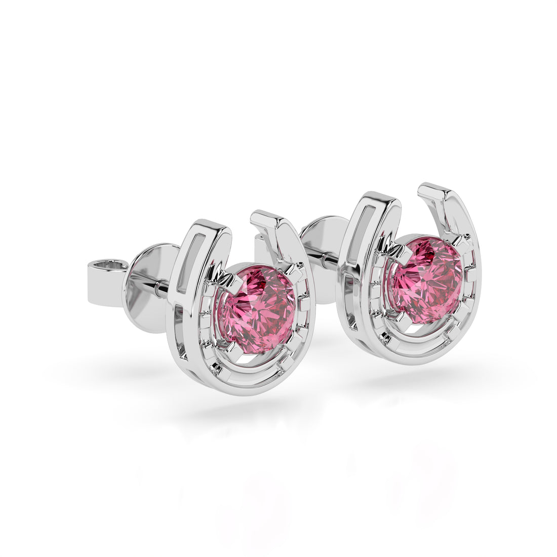 Horseshoe Birthstone Earrings