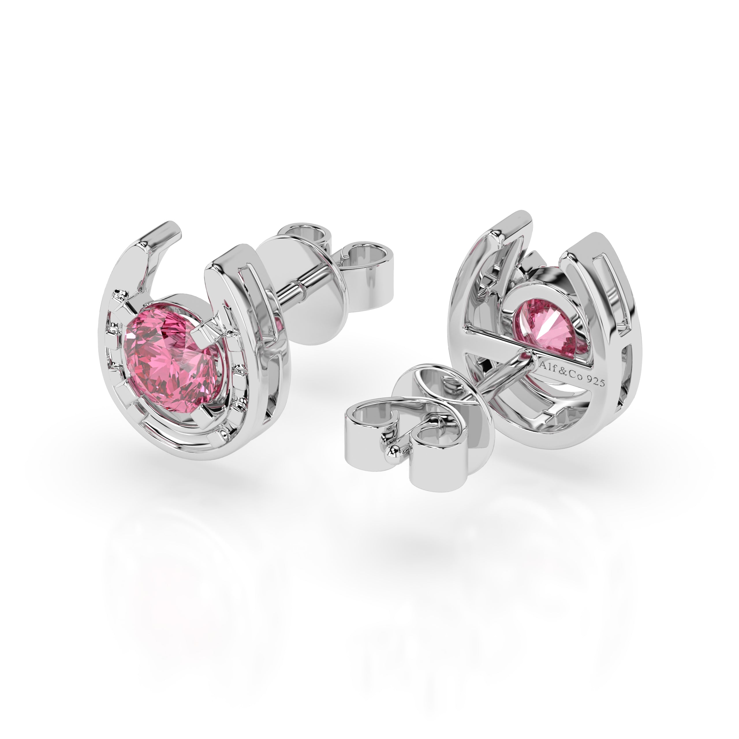 Horseshoe Birthstone Earrings