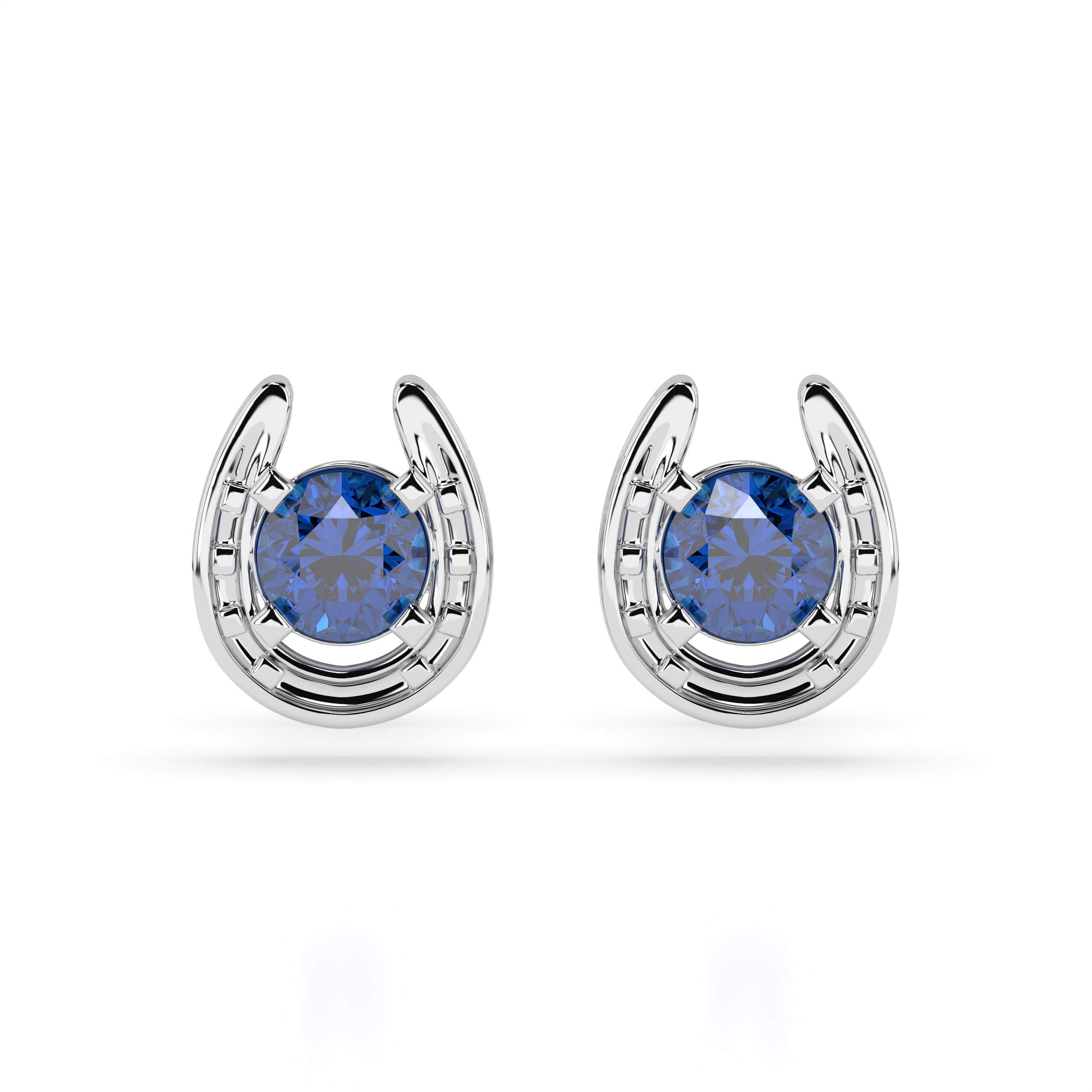 Horseshoe Birthstone Earrings