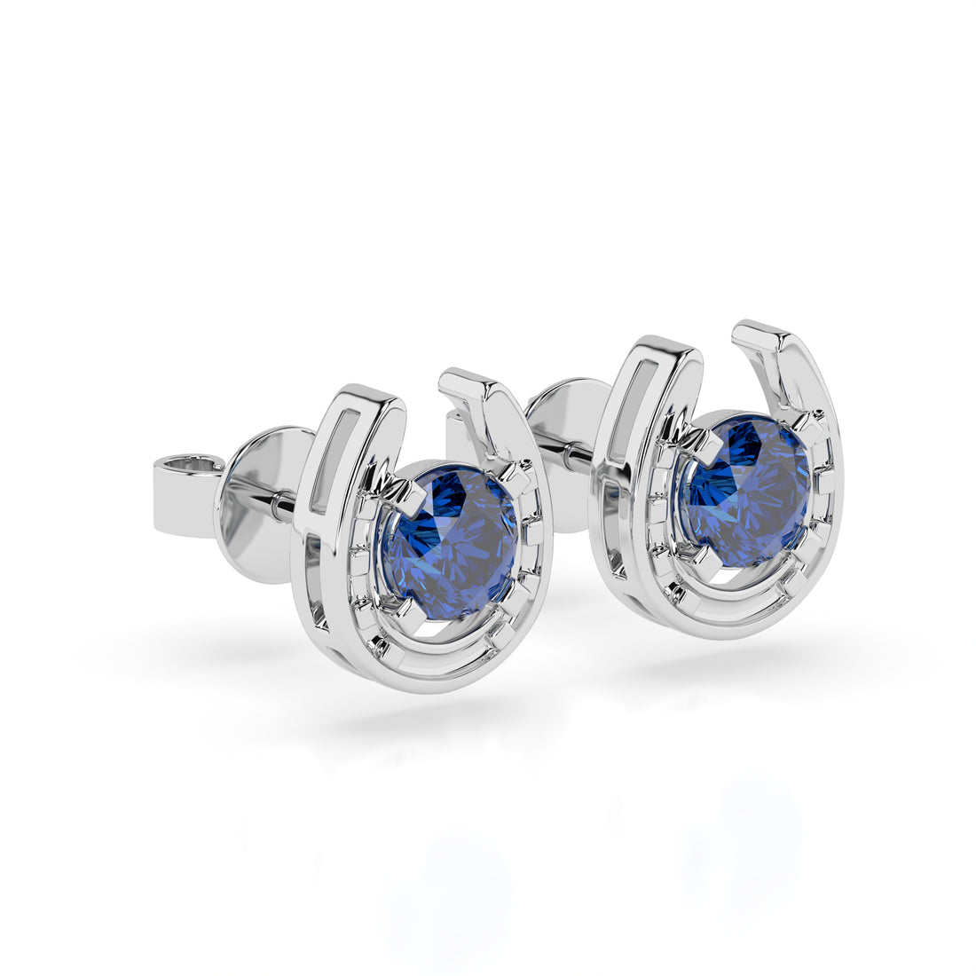 Horseshoe Birthstone Earrings