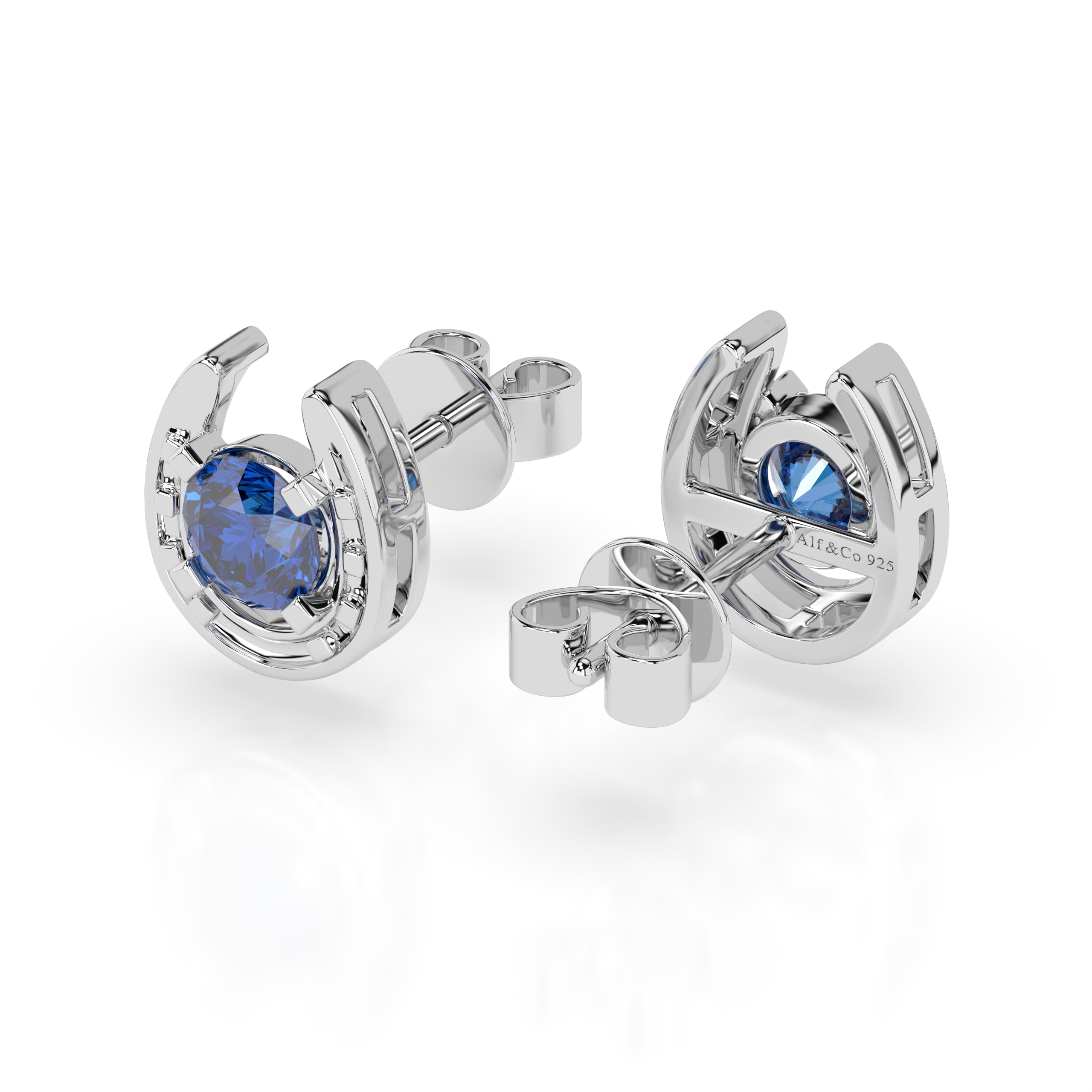 Horseshoe Birthstone Earrings