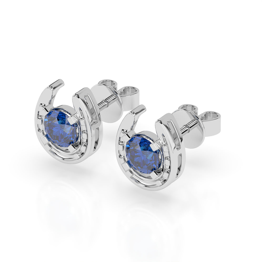 Horseshoe Birthstone Earrings
