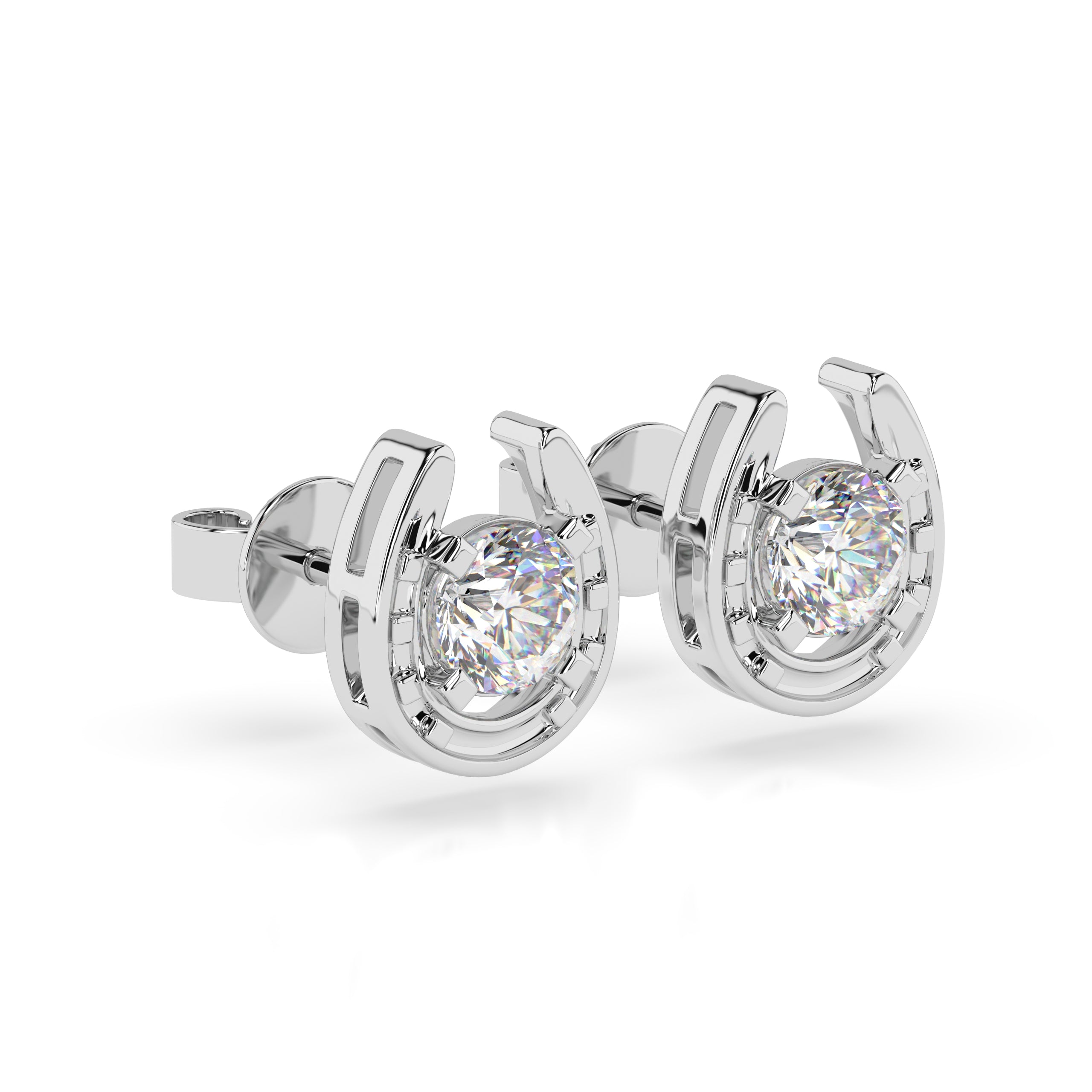 Horseshoe Birthstone Earrings