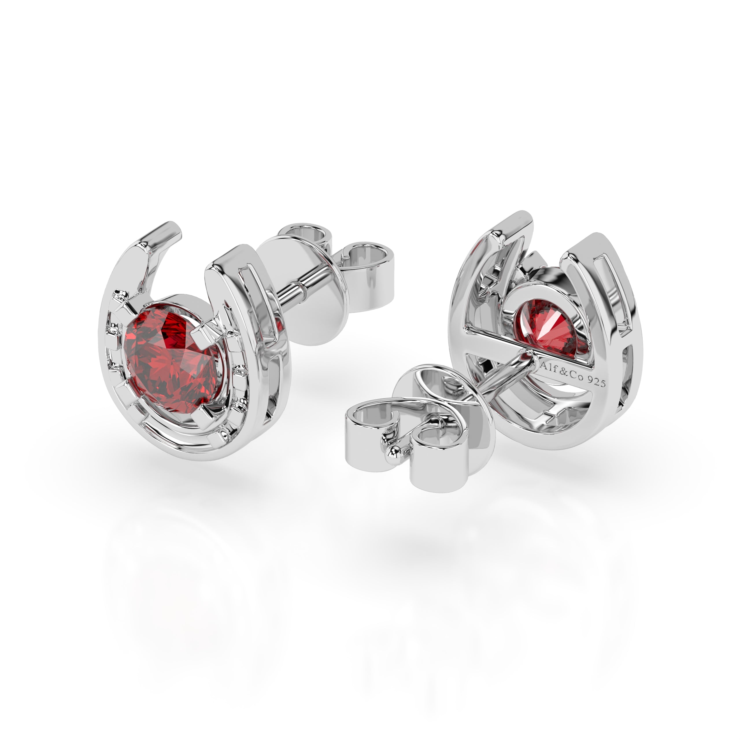 Horseshoe Birthstone Earrings