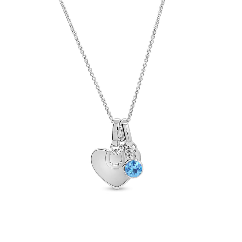 Personalised Heart Necklace - Variants with Horseshoe & Birthstone
