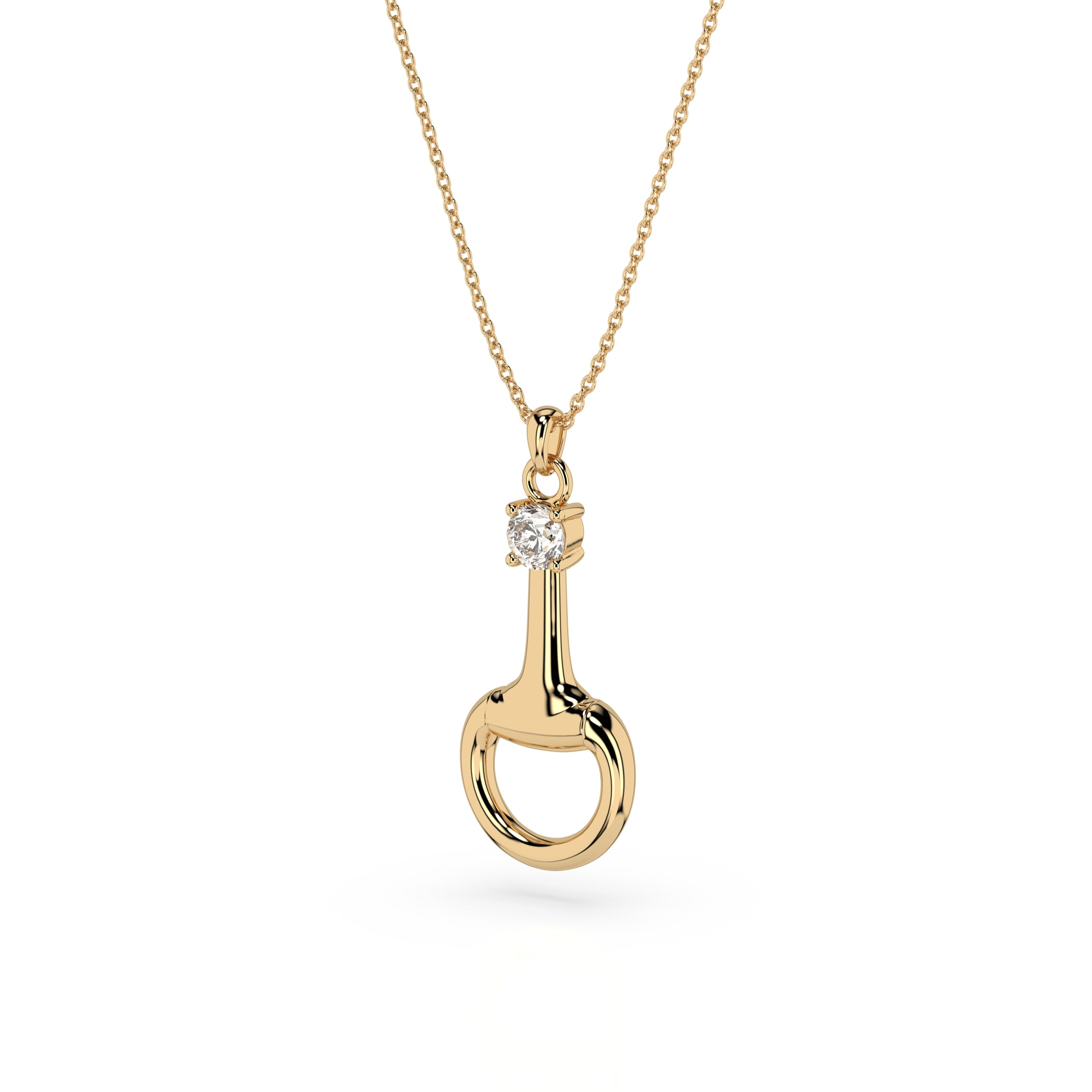 14K Gold Plated Sterling Silver Snaffle Necklace