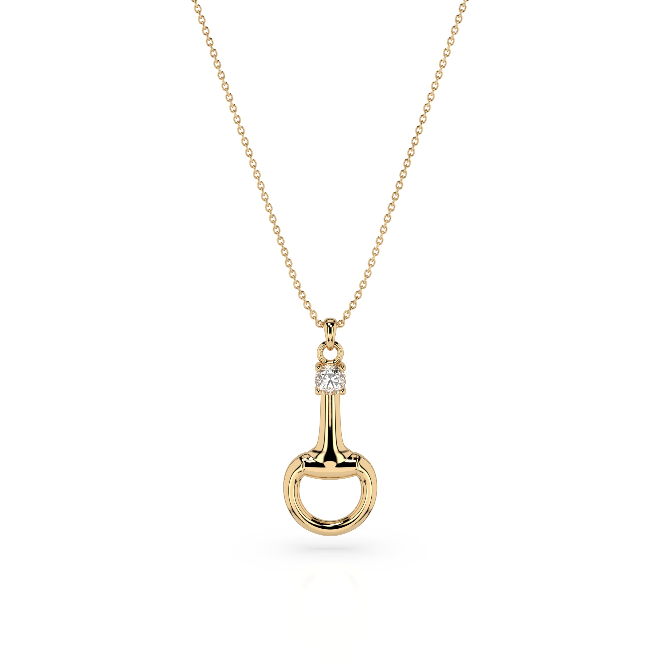 14K Gold Plated Sterling Silver Snaffle Necklace