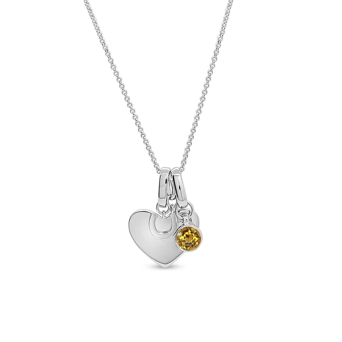 Personalised Heart Necklace - Variants with Horseshoe & Birthstone
