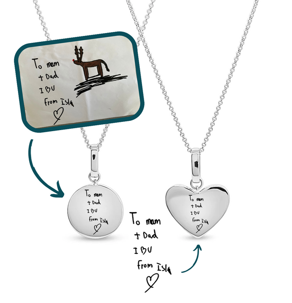 Sterling Silver Personalised Image / Drawing Necklace