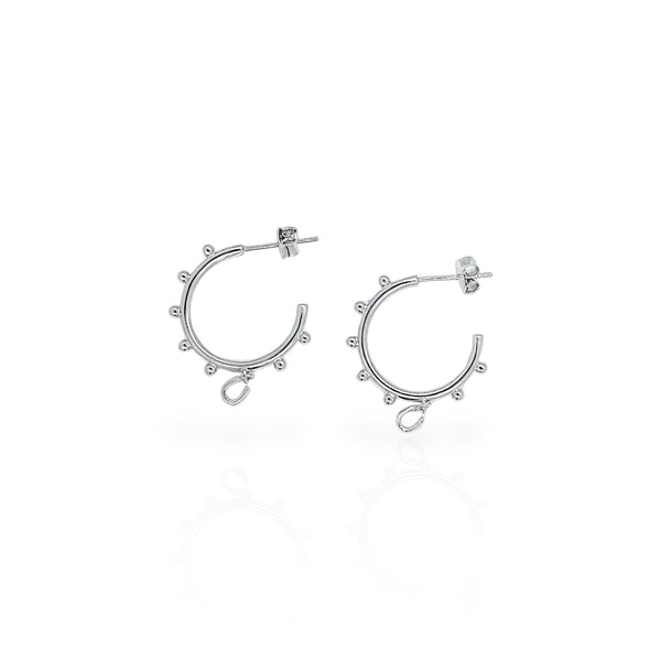 Bobble Hoop Horseshoe Earrings