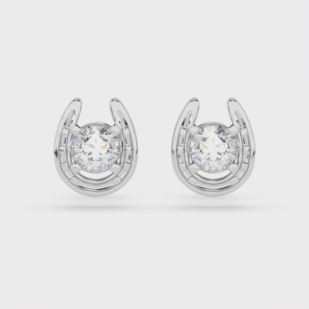 Horseshoe Birthstone Earrings