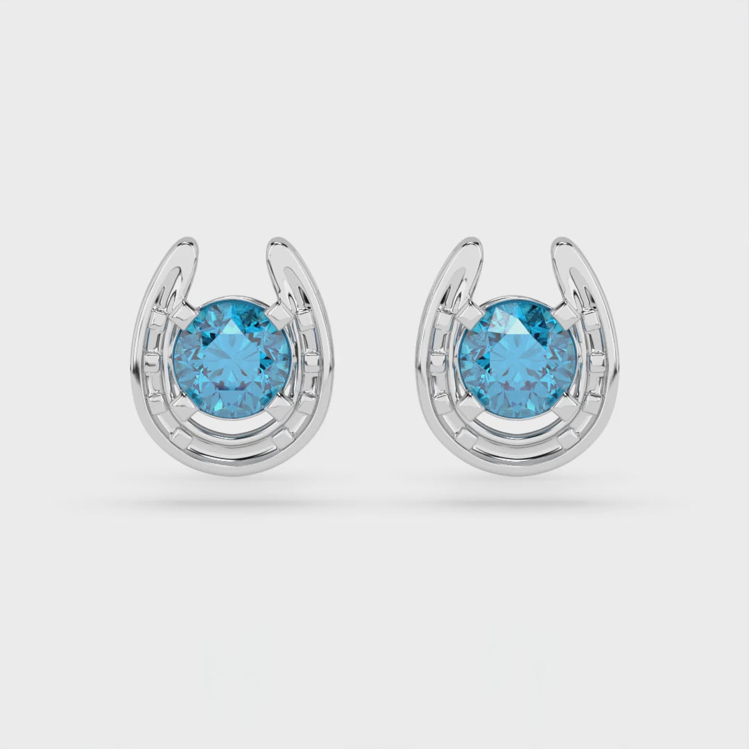 Horseshoe Birthstone Earrings