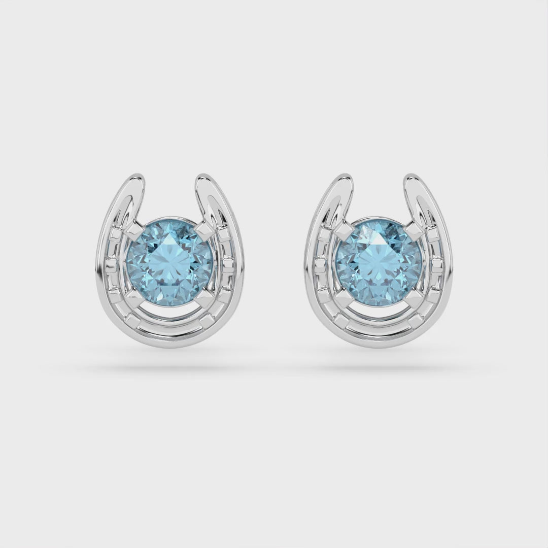 Horseshoe Birthstone Earrings