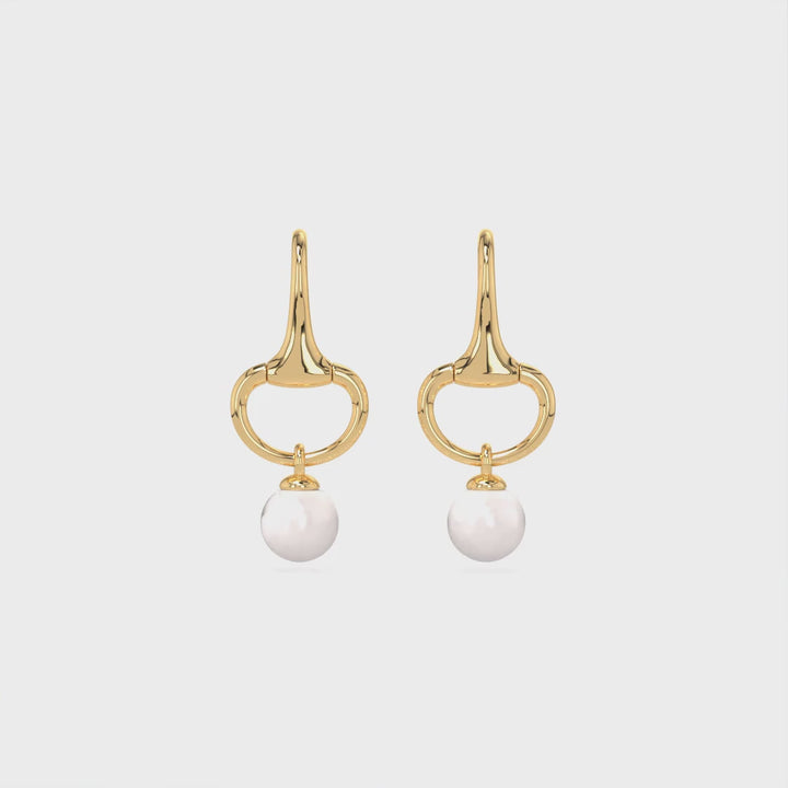 NEW Summer 2026 Gold Snaffle and Pearl earrings