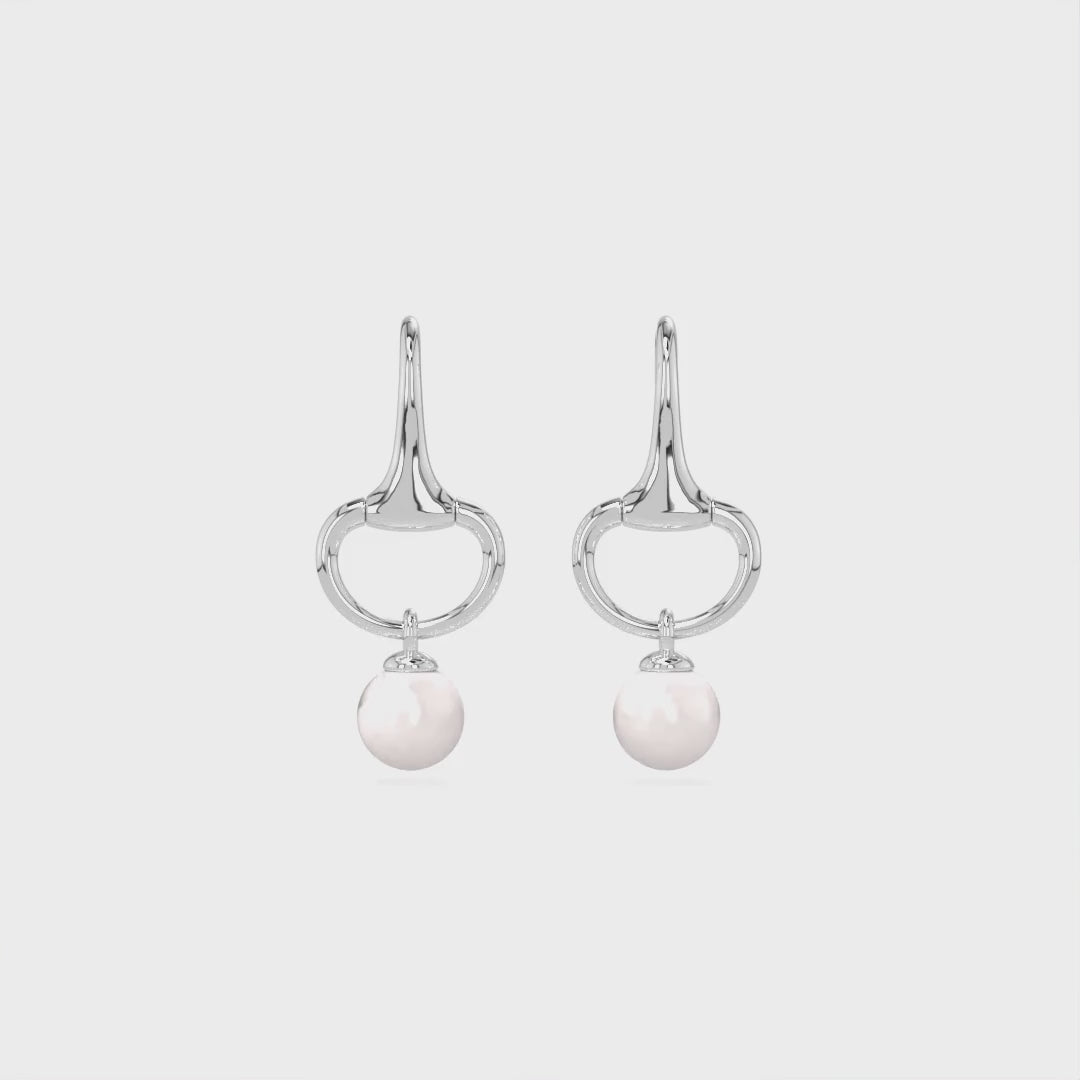 NEW Summer 2026 Silver Snaffle and Pearl earrings