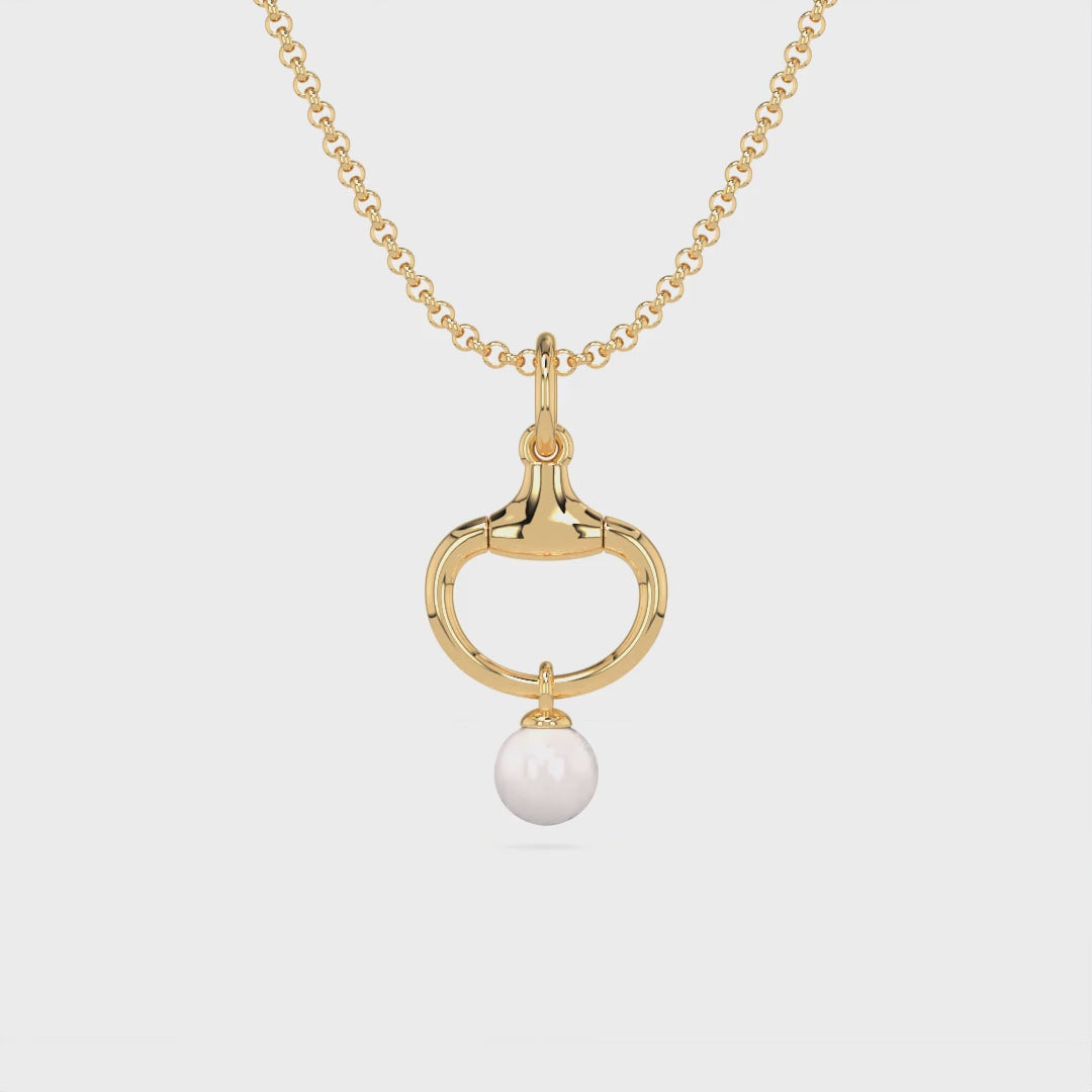 NEW Summer 2026 Gold Snaffle and Pearl Pendant