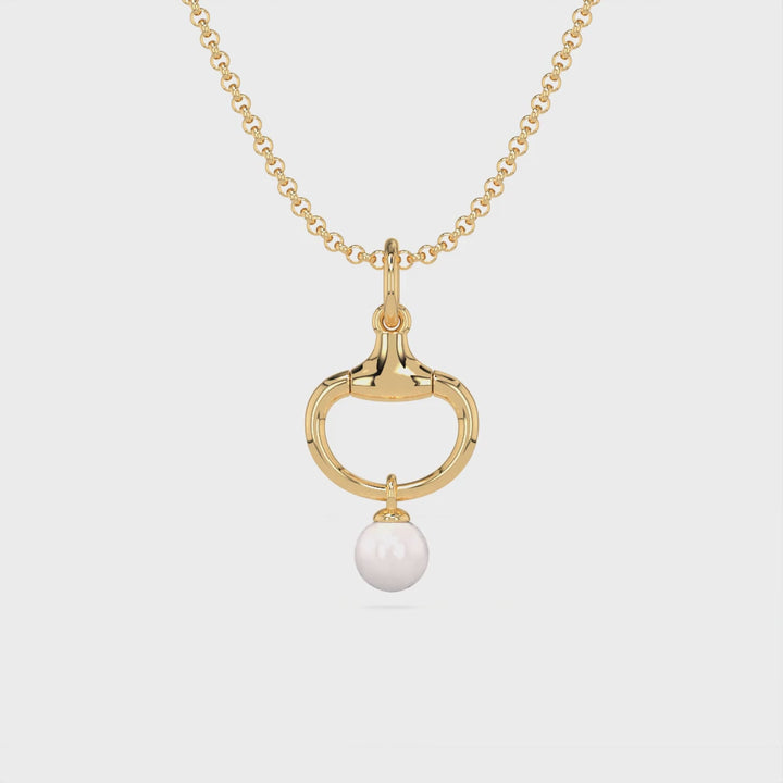 NEW Summer 2026 Gold Snaffle and Pearl Pendant