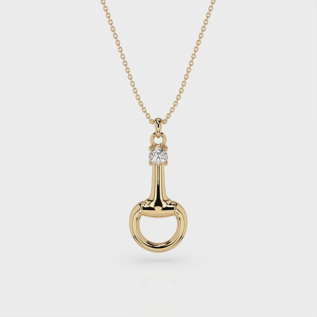 14K Gold Plated Sterling Silver Snaffle Necklace