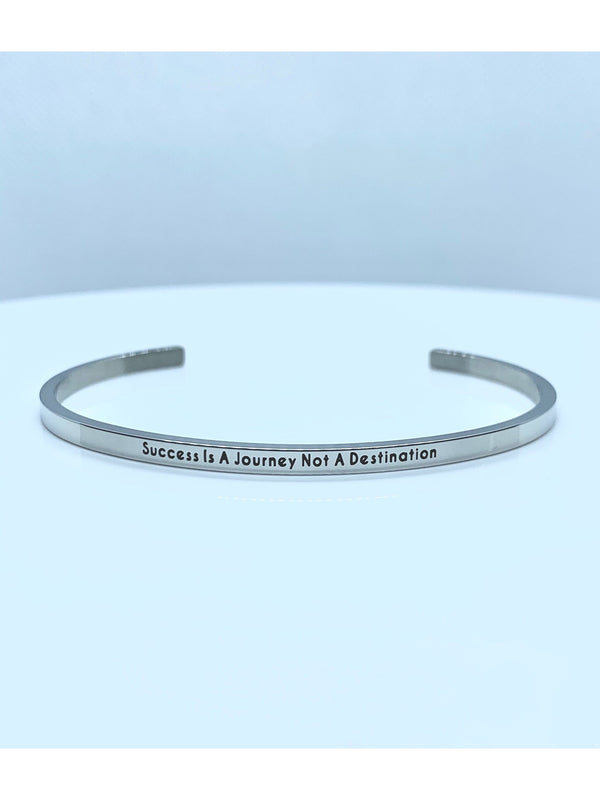 Inspirational Quote Bangle - Various - Silver