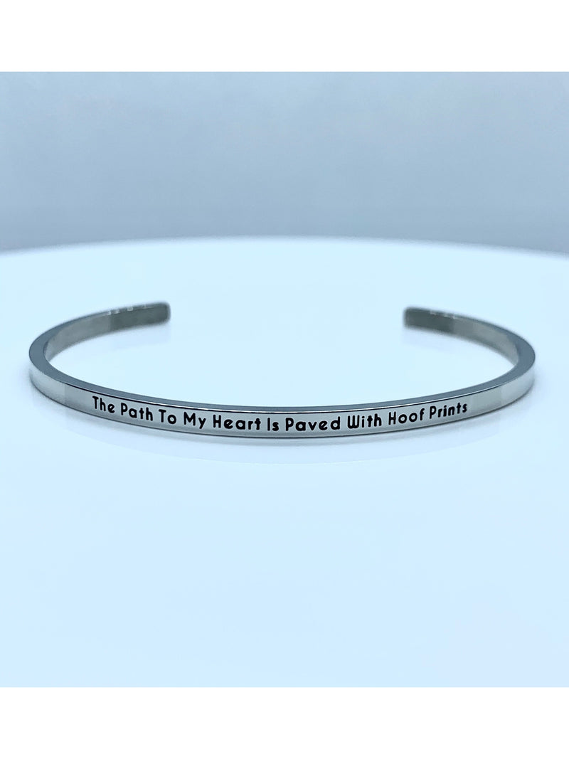 Inspirational Quote Bangle - Various - Silver