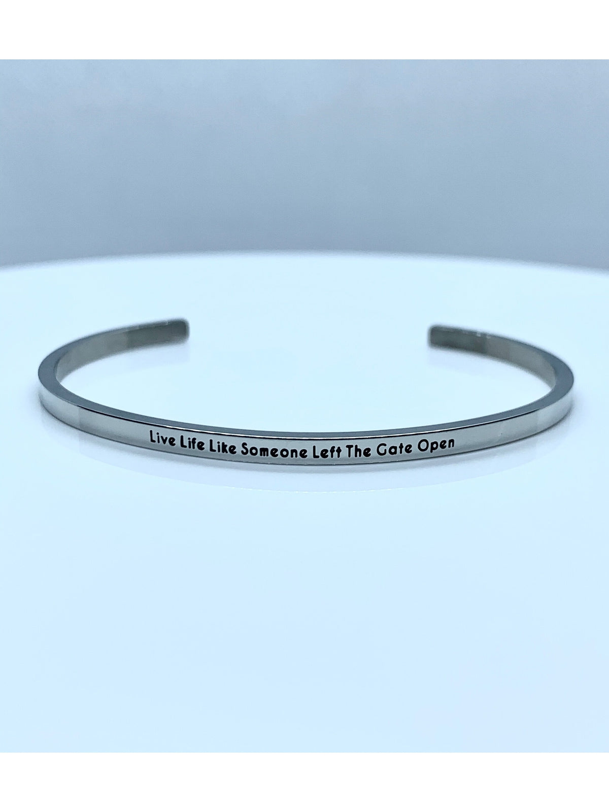 Inspirational Quote Bangle - Various - Silver