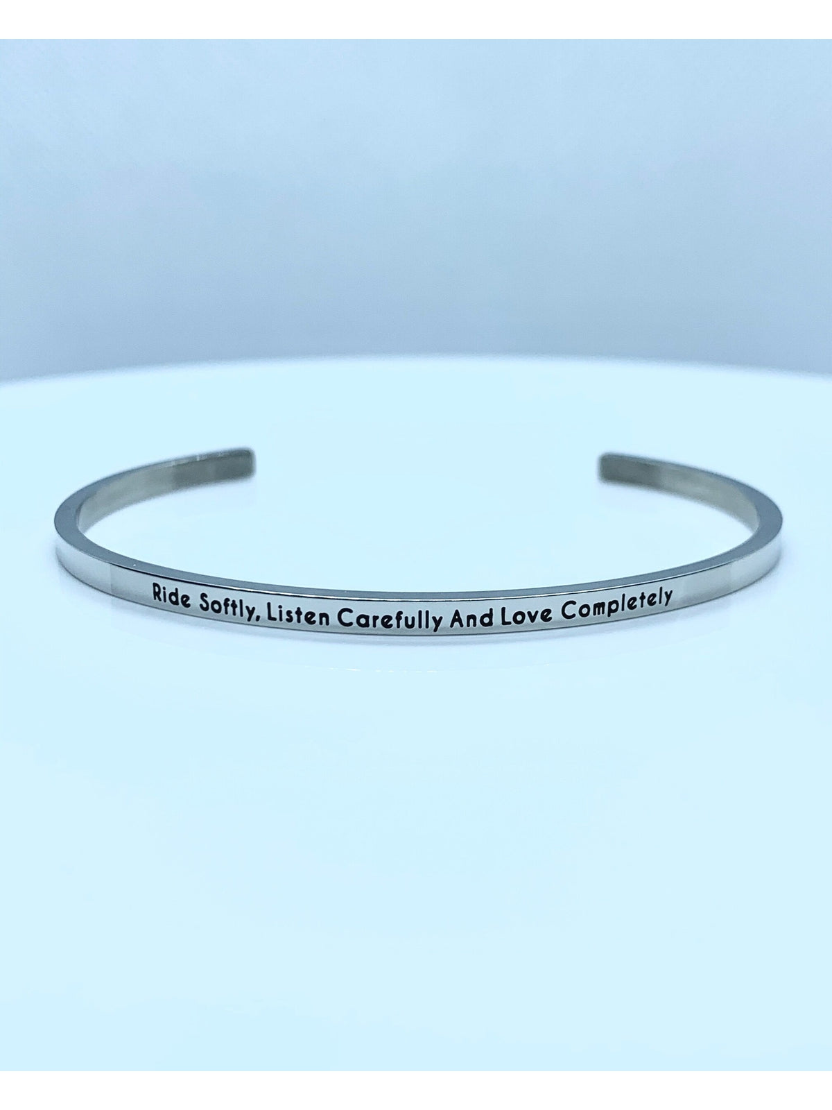 Inspirational Quote Bangle - Various - Silver