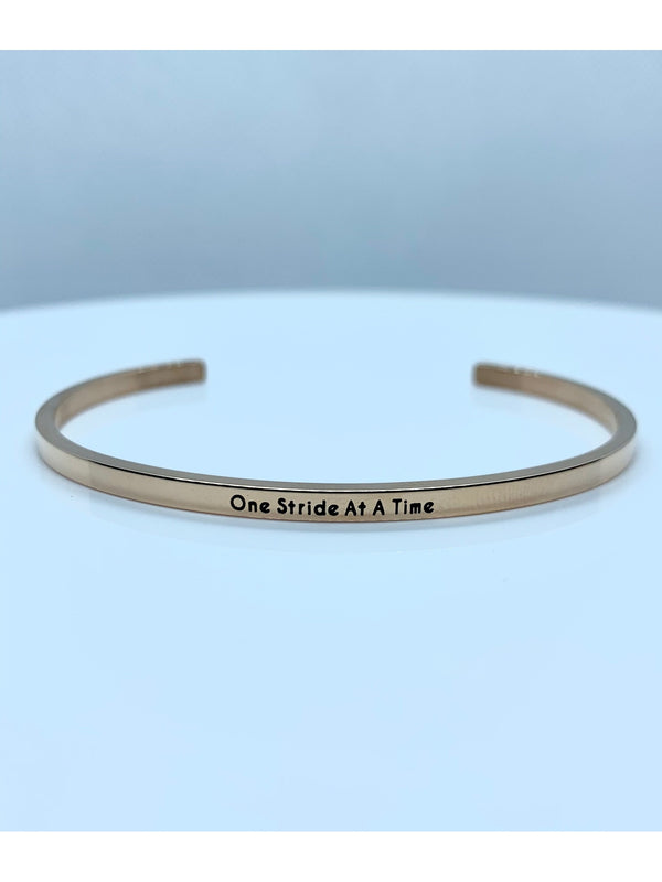Inspirational Quote Bangle - Various - Rose Gold plated
