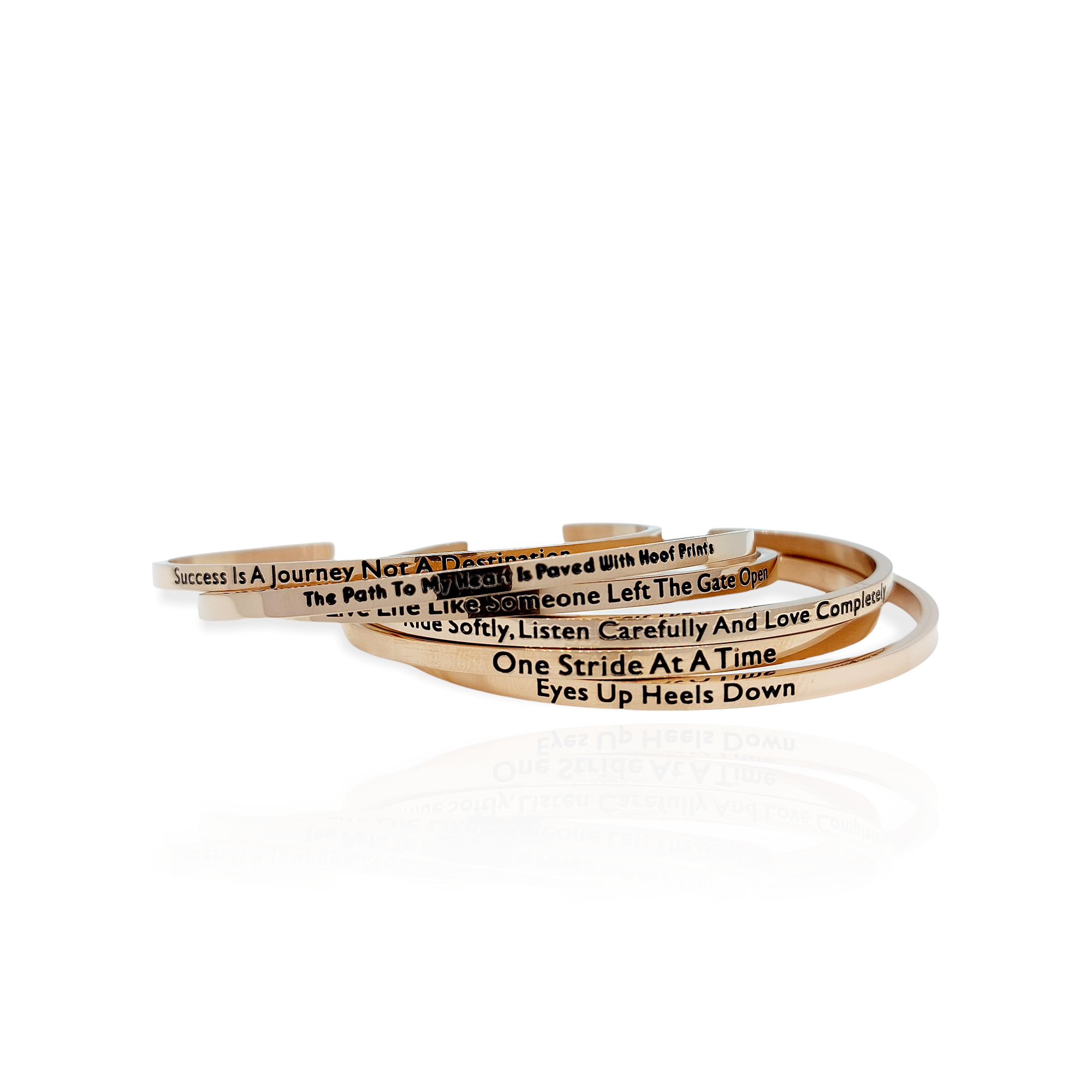Inspirational Quote Bangle - Various - Rose Gold plated