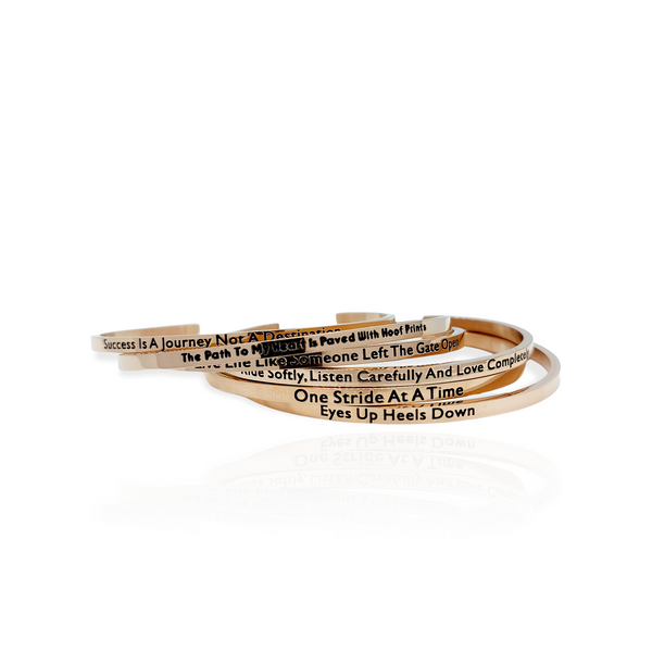 Inspirational Quote Bangle - Various - Rose Gold plated