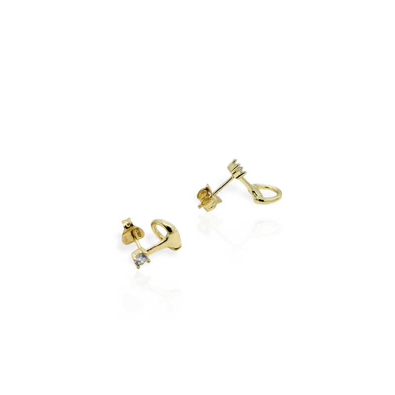 Gold Plated Drop Snaffle Earring