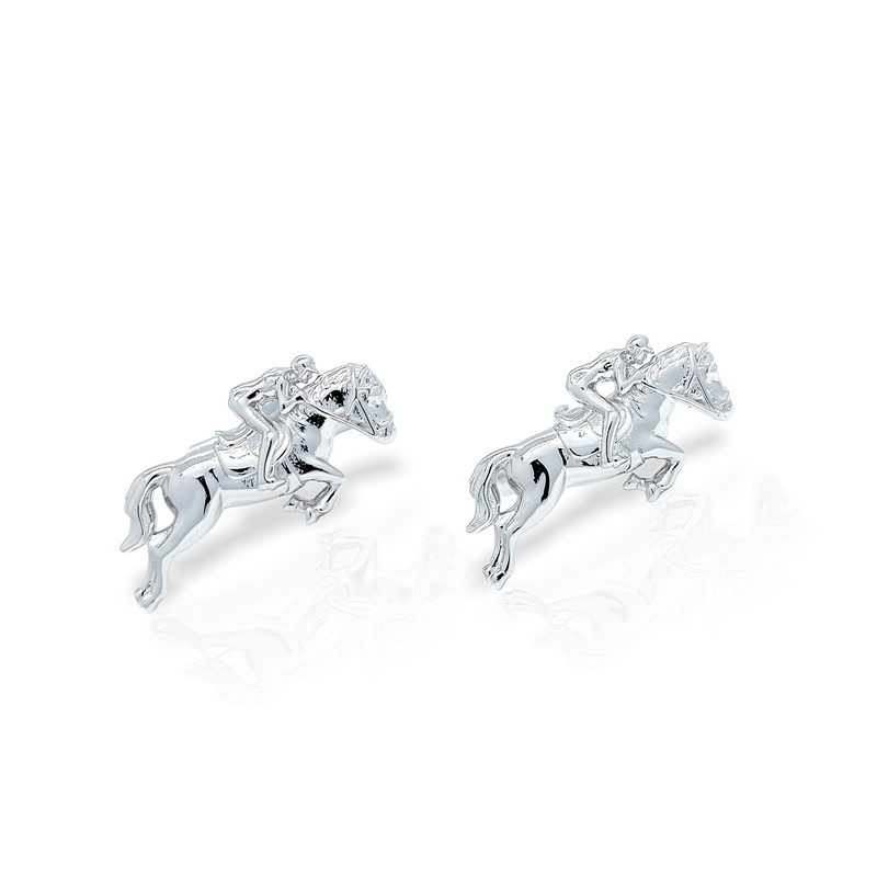 Silver Jumping Horse Cuff links