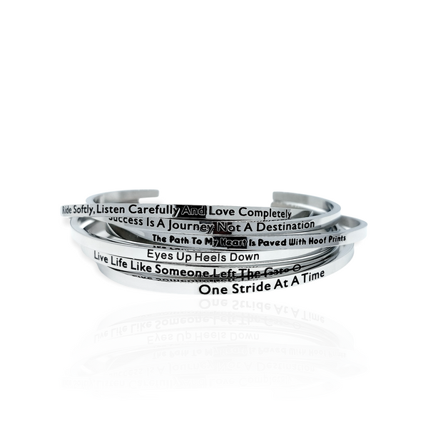 Inspirational Quote Bangle - Various - Silver