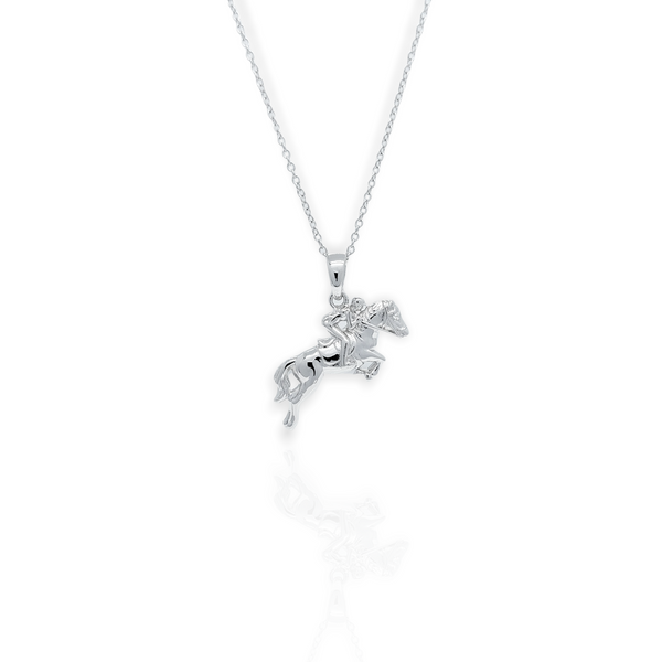 Jumping Horse & Rider Necklace