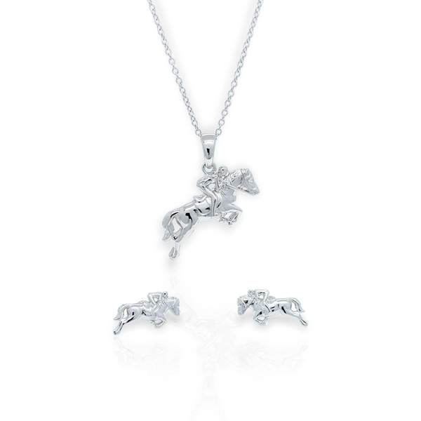 Jumping Horse & Rider Necklace