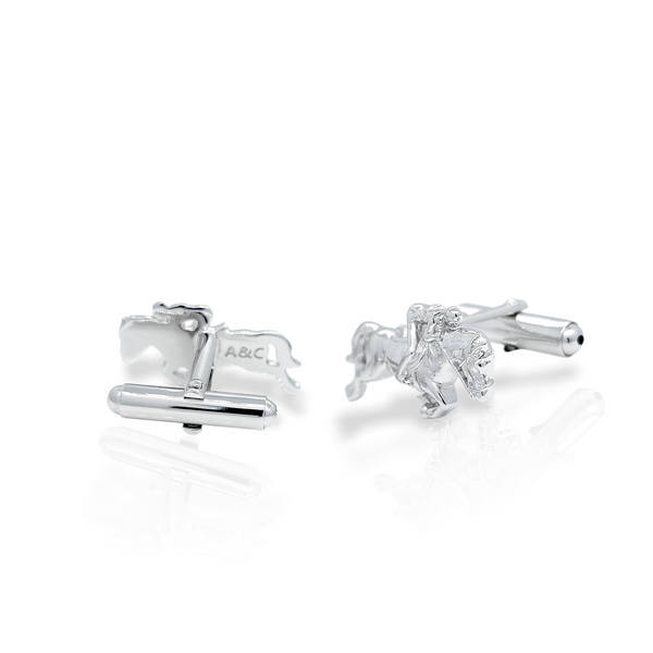 Silver Jumping Horse Cuff links