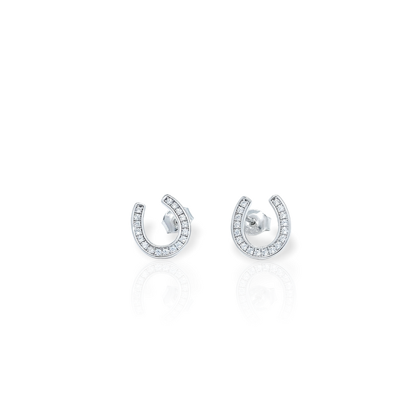 Paved Horseshoe Earrings