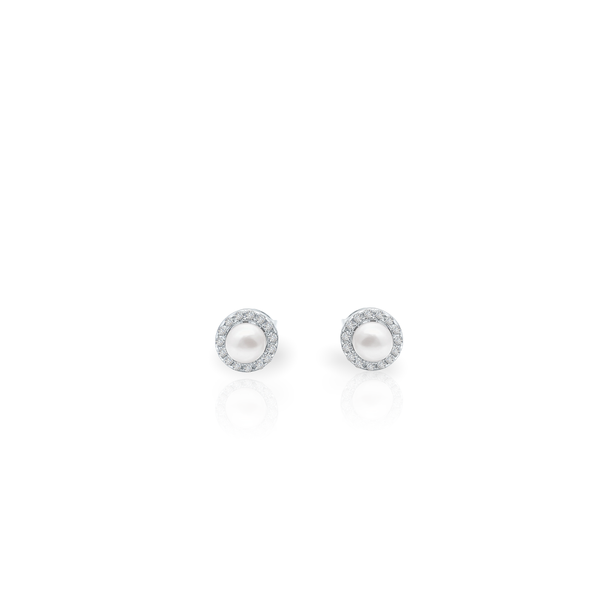 Paved Pearl Stud Earring