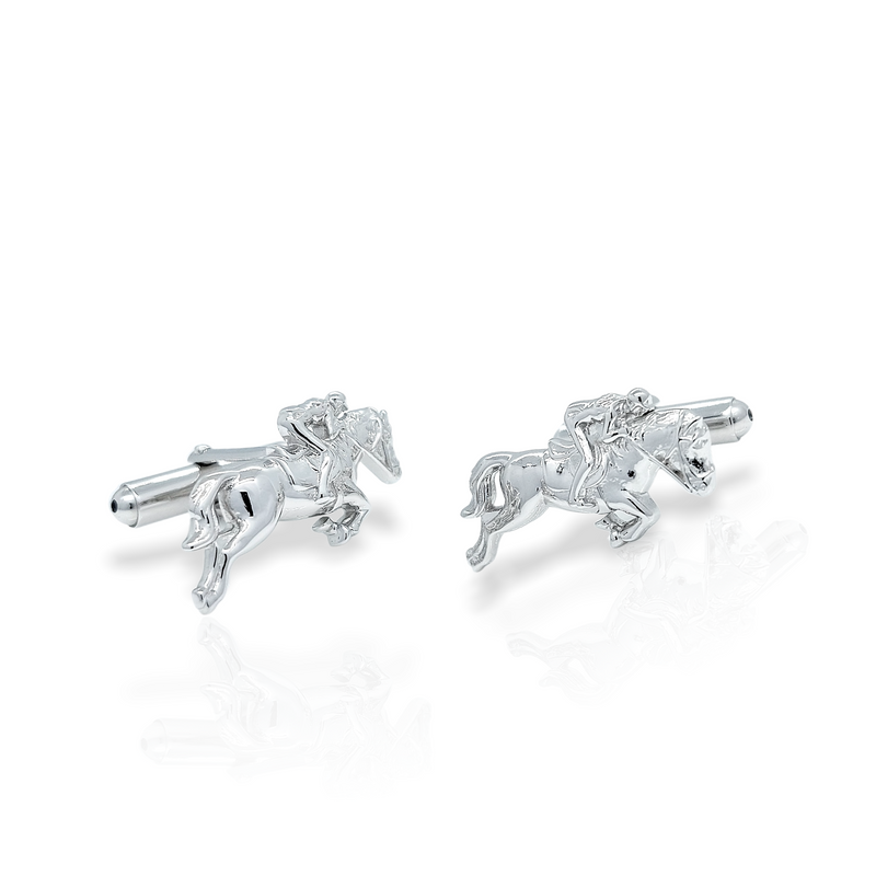Sterling silver 2025 horse racing cufflinks